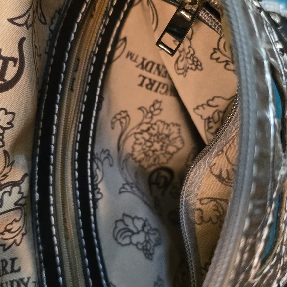 Cowgirl Trendy Cross Body Teal Hot Pink Silver Black Butterfly Embellished Bag - Picture 12 of 16